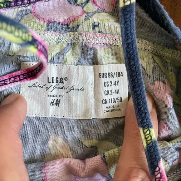 H&M Little Girls Floral Spaghetti Strap Dress Summer Size 2-4T - Picture 4 of 5